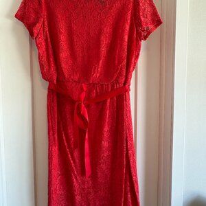 Adrianna papell Red Lace Dress